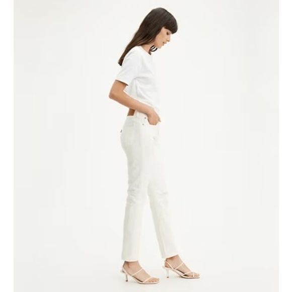 NEW Womens 25X30 LEVI'S 501 Destroyed Skinny Premium Denim Jeans White 295020151 - Picture 3 of 4